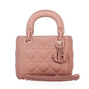 Pre-owned Dior Lambskin Shoulder Bags Lady Berry Nude Pink Cannage 46098947 zg
