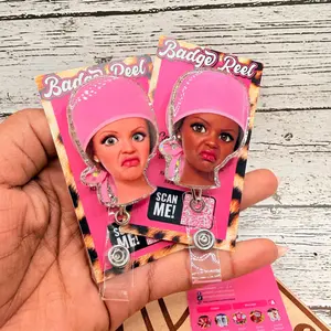 Funny Disgusted Nurse Expression Retractable Badge Reel Sassy Healthcare Work Mood ID Holder For Nursing Students Doctors Medical Staff Accessory