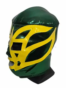 Lucha Libre Mask Adult Fishman Wrestling Cosplay Accessory - Green & Yellow Cotton Comfortable Mask, for Sport Play & 1-2 Event Scenarios, Enhances Character Authenticity, Accessories