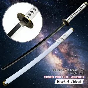 42 Inch Metal Demon Slayer Cosplay Katana Prop with Matching Scabbard, Shusui / Yubashiri / Wado Ichimonji, Unsharpened Anime Collectible for Halloween Costumes, Cosplay Events, Anime Fans Collections, Christmas & Birthday Gifts
