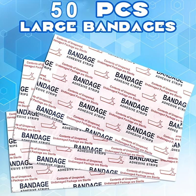 Pack of 50 Large Measuring 3 X 4 Inches, Designed for Flexible Care. These Latex-Free Fabric Bandages Are Suitable for Protecting And Treating Larger Wounds, Making Them Ideal for First Aid