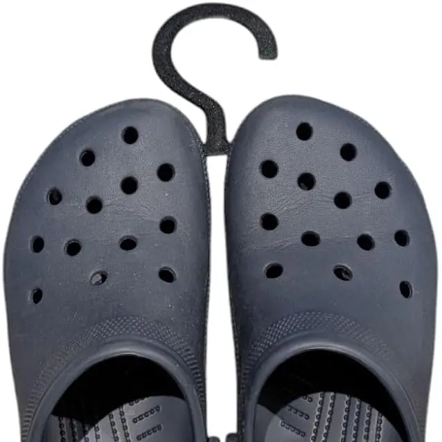 Clogs Shoe Hanger Set of 2 Black S-Shaped Closet Organizer Hooks with Durable Design for Optimal Footwear Storage and Organization - Hanging