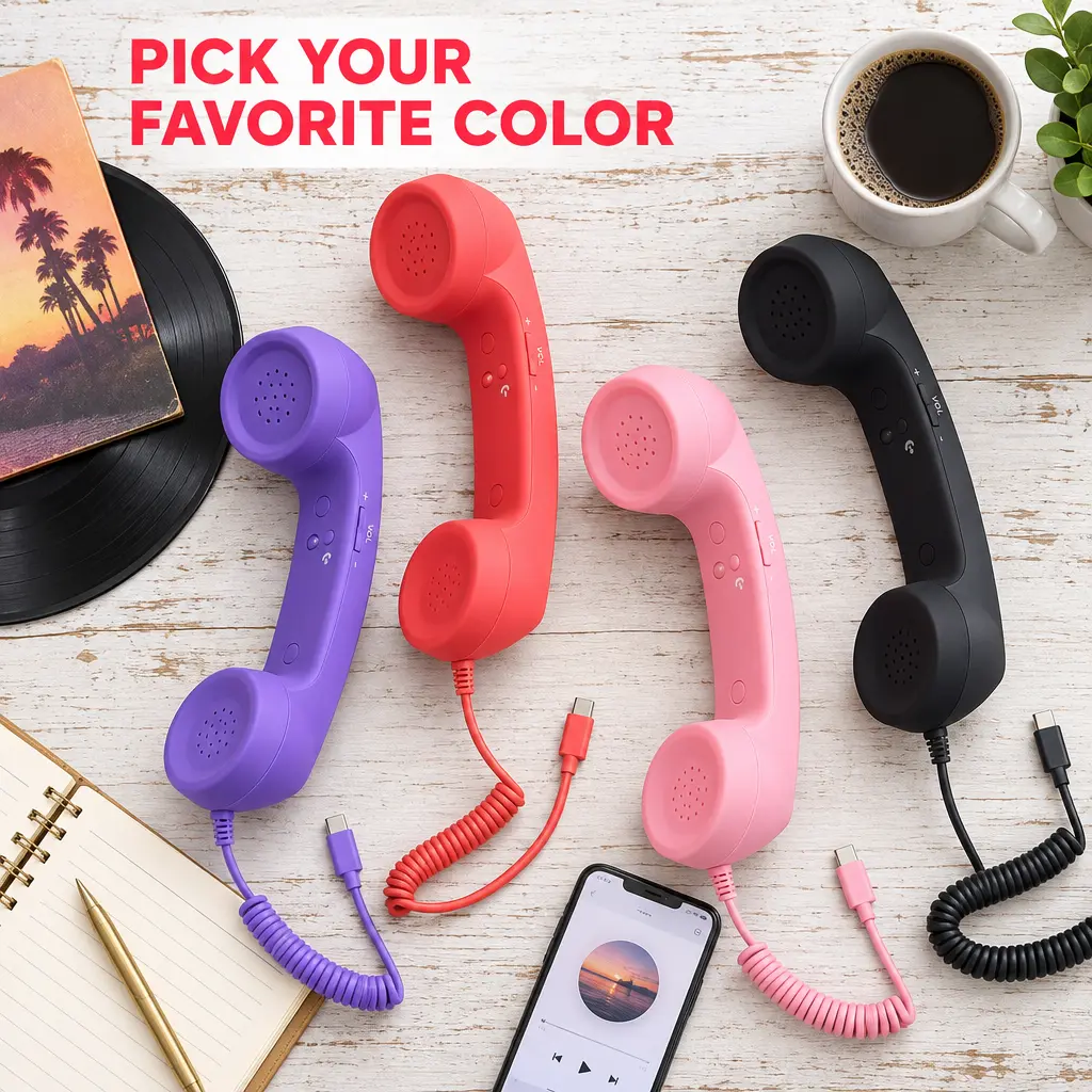Pick Your Favorite Color Retro-Style Phone with Multiple Color Options for Personalized Use