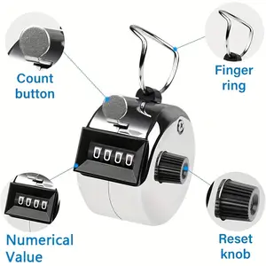 Stainless Steel Tally Counters with 4-Digit Clicker - Reusable, Battery-Free for Golf, Lap, Fishing, Coaching & Sports - Count from 0 to 9999, Golf Accessories