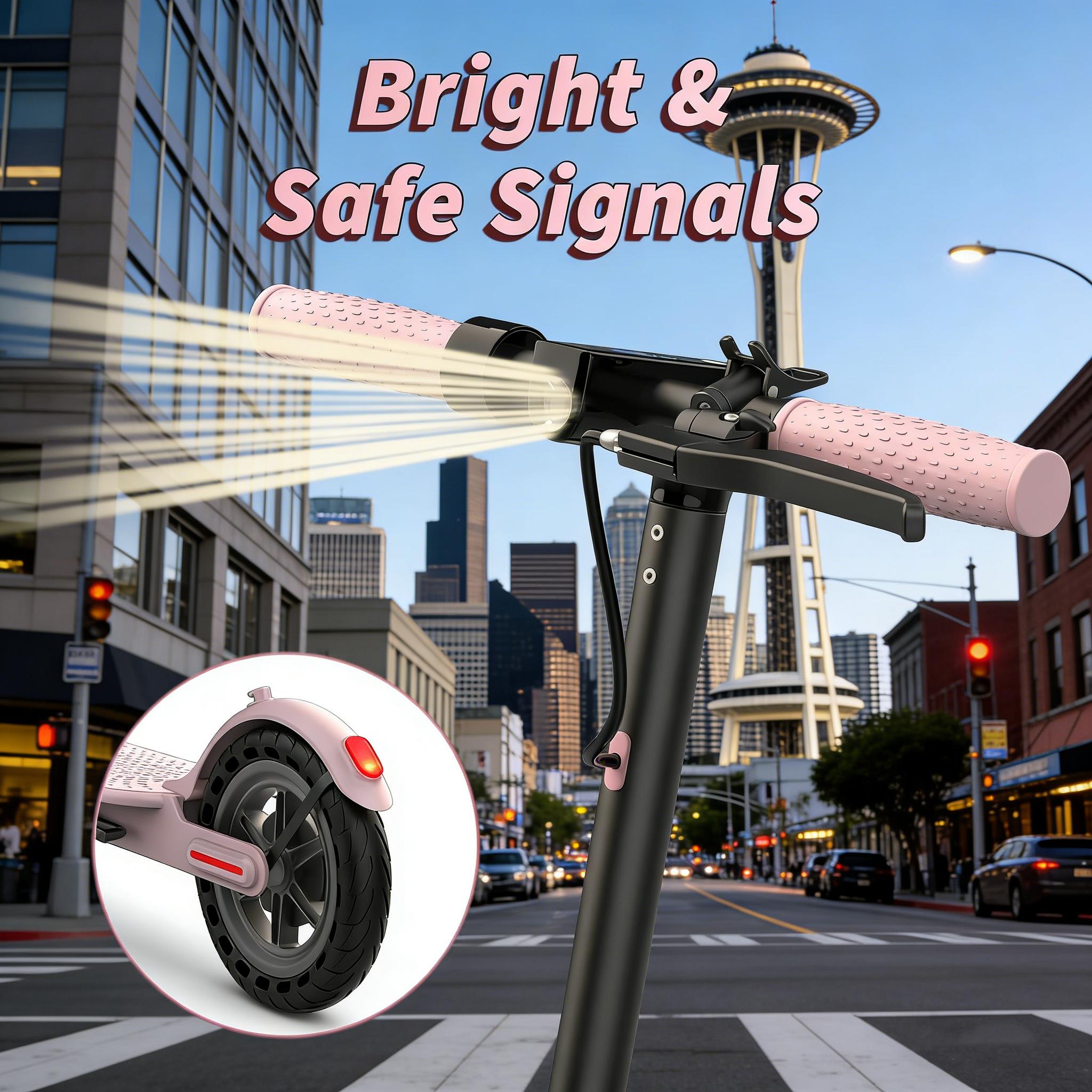 Electric Scooter,8.5" Tires,350W Motor,Up to 19MPH Max Speed,Portable Electric Scooter with Light, Suitable for Female Girls,Halloween Gifts