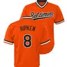 Men's Letter & Number Patched Graphic Embroidered Baseball Jersey, Casual Loose Short-Sleeve V-Neck Top for Fall & Winter, Sportswear for Training & Competition, Sporty Jersey