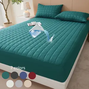 1pc solid color waterproof mattress cover mattress cover Soft, comfortable and breathable mattress protector Suitable for bedrooms, guest rooms, schools and families with children, pets or the elderly hotel mattress protection waterproof  bed  sheet