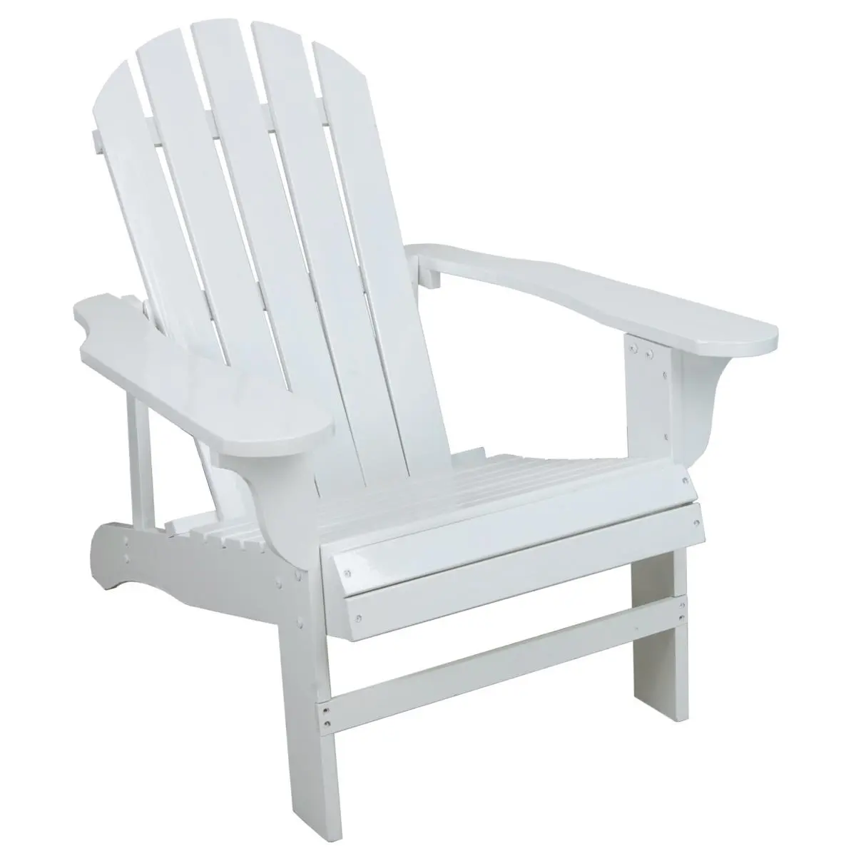 212 MAIN Classic White Acacia Wood Adirondack Chair - Contoured Seat, Fan-Back Shape, Assembly Required