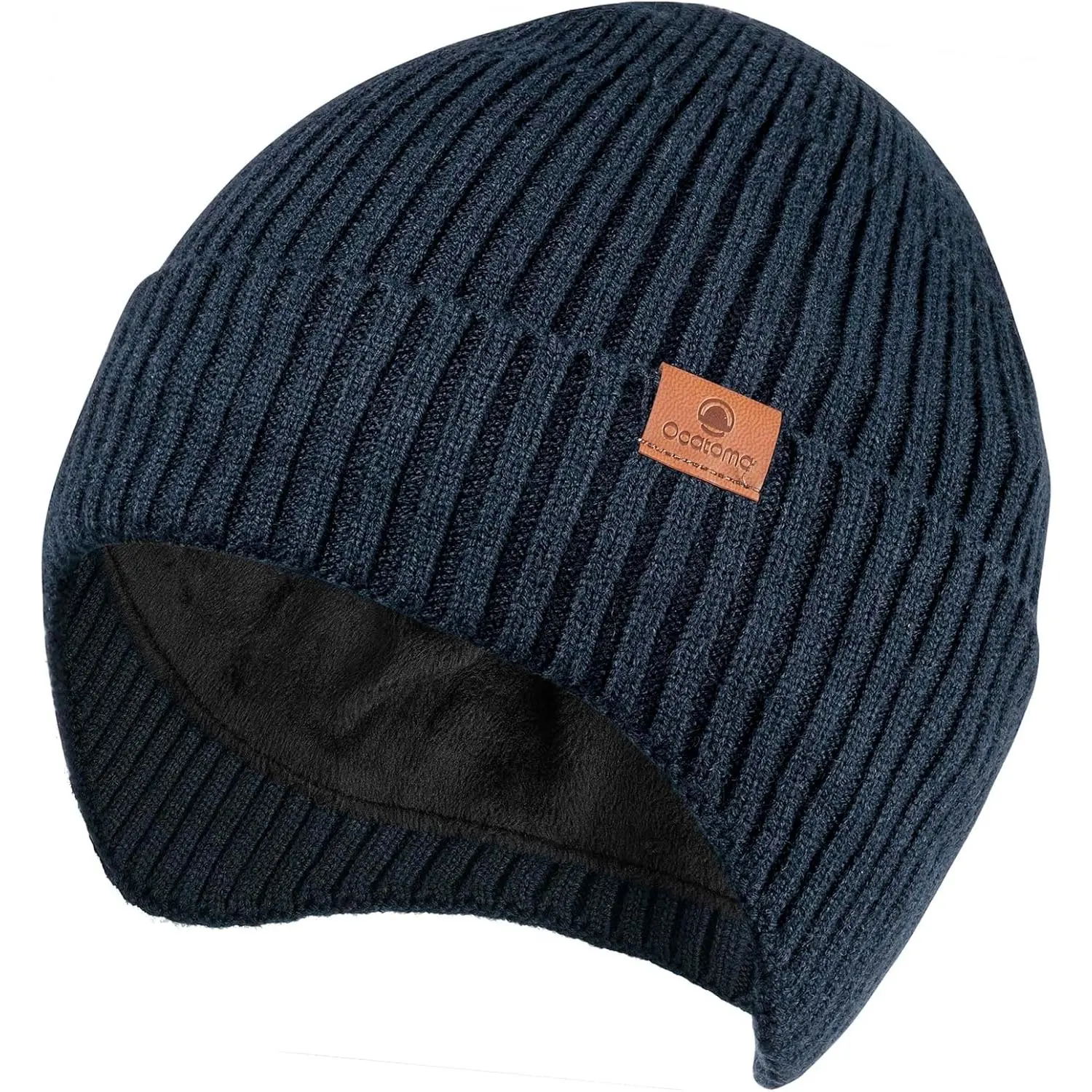 Chunky Knit Earflap Hat for Adult Men & Women - Warm Flannel Lined Viscose Beanie with Stretch Fit & Ear Protection for Outdoors, Friends, Family, Fashion, Polyester, Simple, Daily, Imported, Colleague, Soft Flannel, Commute