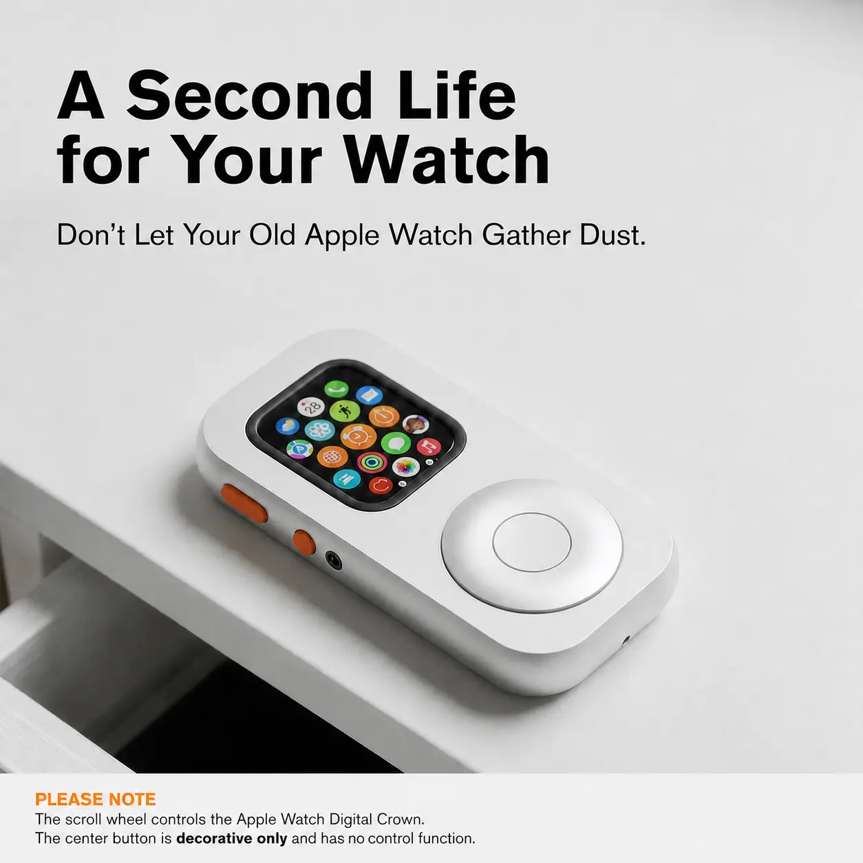 Techpod RePod Aluminum Alloy Protective Case for Watch Series The Classic iPod Reborn on Your Watch with Retro Scroll Wheel