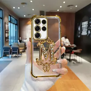 Suitable for [Galaxy S25 Ultra] high-end phone case🥰，Features a premium-look printed design—not actual 3D diamond studs，Choose from any of the 26 letters. YM99