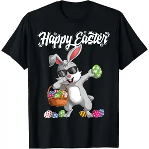 Easter Bunny Egg Dabbing Kids T Shirt Suitable for Boys and Girls Perfect Gift