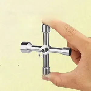 Water Meter Valve Key, Durable Metal Universal Water Pipe Gate Valve, Multi-Functional Triangular Wrench Handle, Dedicated Switch for Water Valves