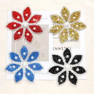 Resin Rhinestone Iron-On Transfer Back Adhesive DIY Clothing Accessories Flower Cloth Patch, Wholesale Resin Embellishments