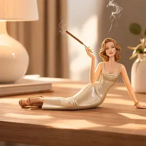 Sexy Girl Creative Trendy Modern Abstract Sculpture Aroma Statue Ornament, Unique Home Decor, Artistic Figurine for Living Room
