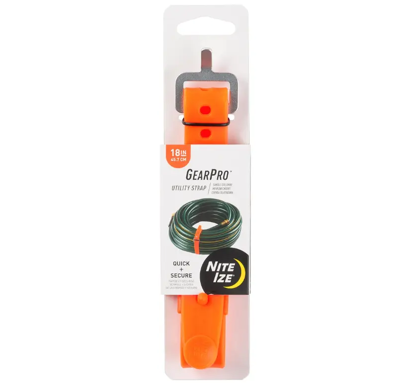 GearPro 18" Utility Strap - Bright Orange, Heavy-Duty Reusable Tie-DOWN Strap, Durable Elastomer Material, Versatile for Outdoor and Workshop Use
