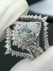 1Pc Glamorous Cubic Zirconia Ring For Women Bridal Engagement Ring For Wedding Anniversary Jewelry Valentine's Day Gift