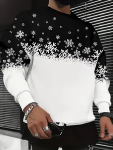 Couple Christmas Pattern Hoodies, Snowflake 3D Printed Pullover, Christmas Party Hoodies, Autumn Men's and Women's Clothing, Holiday Gifts