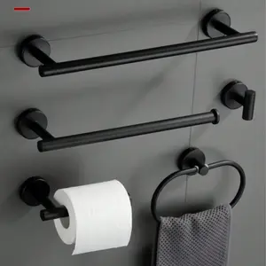 Stainless Steel Towel Rod with Drilled Installation, Multi-Functional Bathroom Holder & Paper Towel Hook, Stable Storage Solution, Bathroom Organization, Bathroom Organizer Supplies