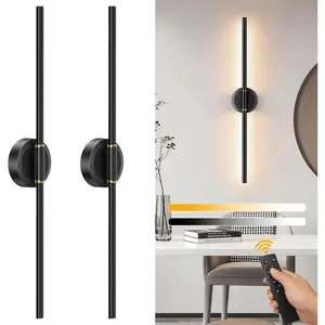 Battery Operated Wall Sconces Set of 2, Dimmable 6000mAh Rechargeable Wall Lights, LED Wall Lamp with Remote Control