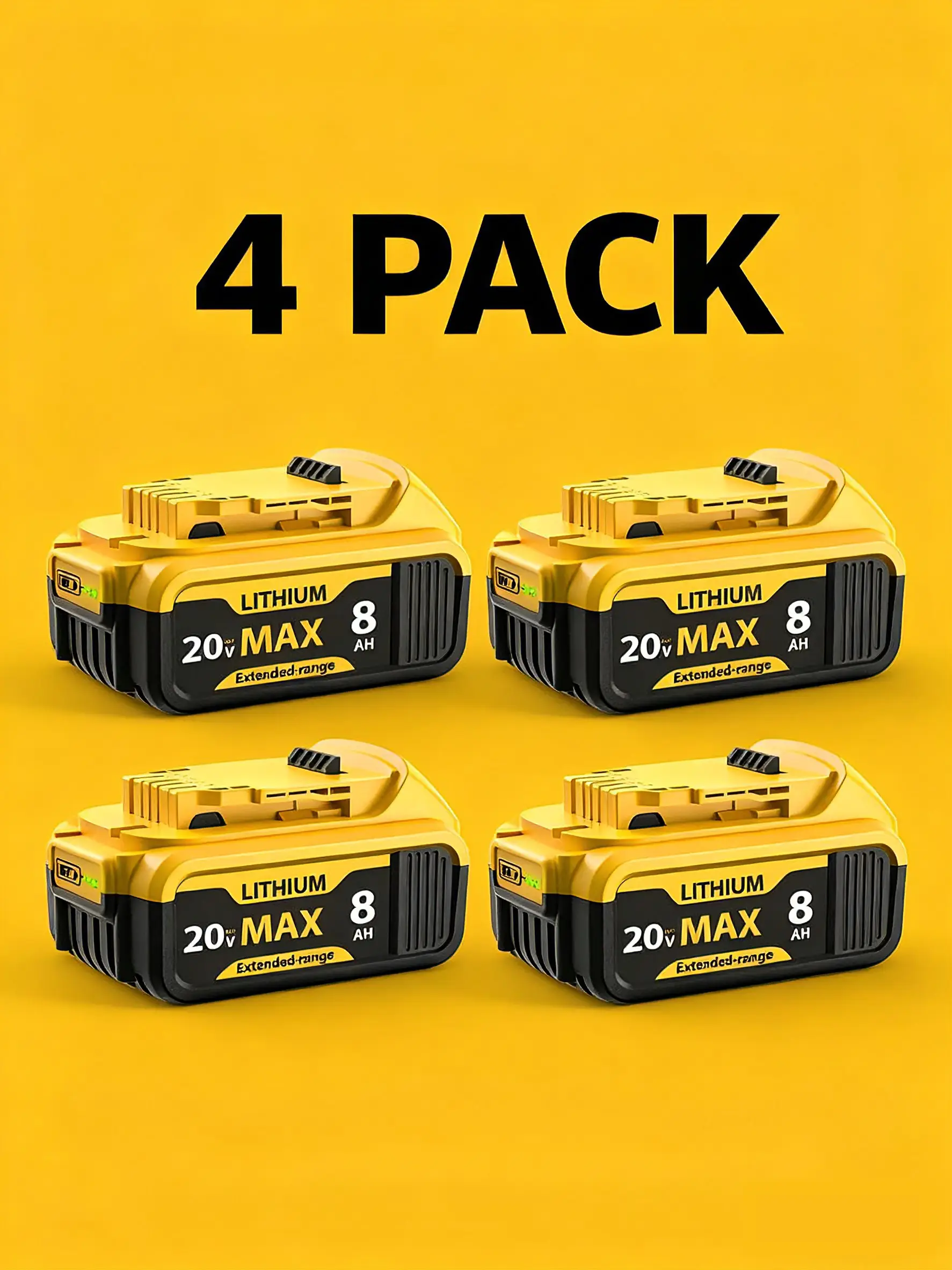 EP Earth Energy 20V MAX Lithium-Ion Battery 8.0Ah Replacement for Dewalt 20V Tools Series DCB200 DCD/DCF/DCG/DCS Compatible with Dewalt 20V MAX Cordle