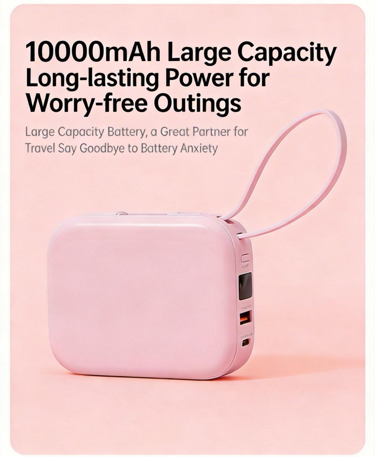 MINISO 2-in-1 Power Bank 10000mAh 22.5W Fast Charge PortableCharger High Capacity Lighter