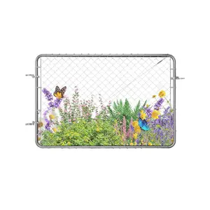 VEVOR Chain Link Fence Gate, 72x 48 in, Adjustable Chain Link Fence Panel, Fit 2.2-6 ft (W)x 6 ft (H) Garden Fence Gate Opening, Rust-Resistant Galvanized Fencing Gate for Farm, Posts Not Included
