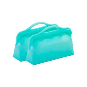2Pack Reusable Snack Bags, Reusable Silicone Food Storage Bags, Silicone Reusable Bags, Cook, Store, Freeze, Dishwasher and Microwave Safe, Plastic and BPA Free Containers Kitchen
