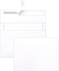Single Panel White Thank You Cards and Envelopes 4.25 X 5.5 Heavyweight Blank Flat Cardstock and A2 Envelopes Printable Self Seal 20 Packs for Wedding Invitations, Baby Shower, Greeting Cards Silunkia