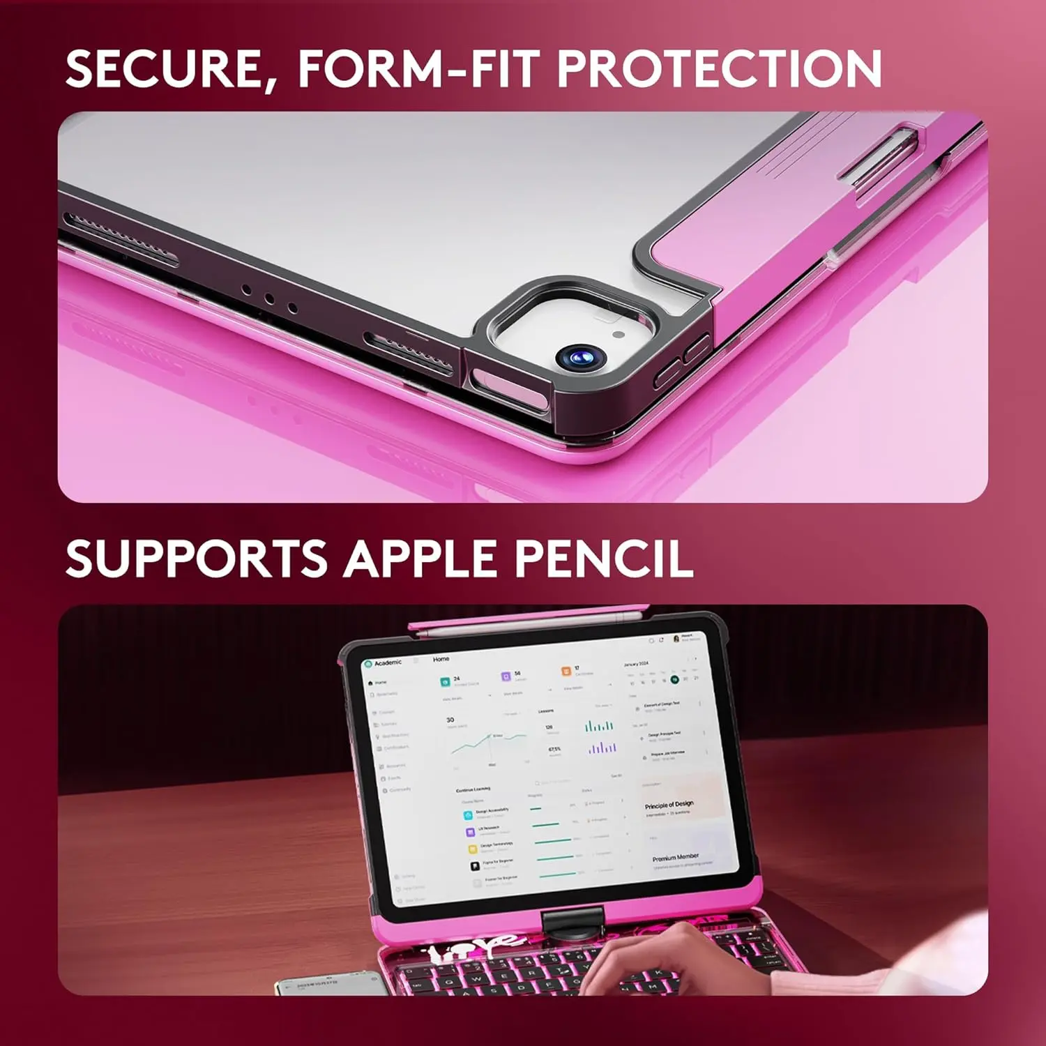 8.3 inch iPad Mini/10.2inch iPadCase with Keyboard, 360° Rotating 8.3 inch iPad Mini/10.2inch iPadCase with Keyboard, 360° Rotating