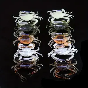 10pcs Silicone Soft Crab Fishing Lures, 3D Realistic Artificial Bait with Sharp Double Hooks, Saltwater Fishing Gear for Fresh & Saltwater