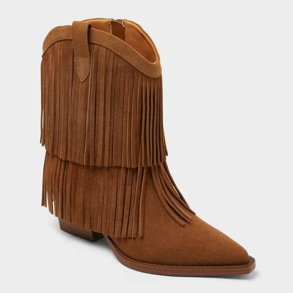Women’s Austin Fringe Western Ankle Boots with Memory Foam Insole – Universal Women’s Austin Fringe Western Ankle Boots with Memory Foam Insole – Universal