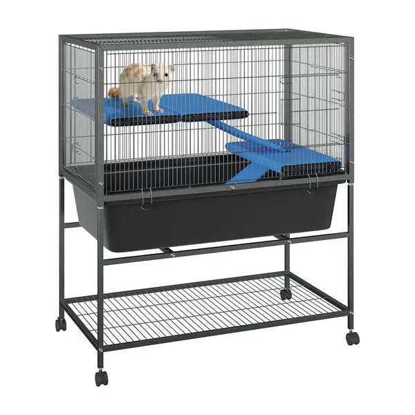 [FLASH SALE] Garvee Ferret Cage, 40.4" h Large Ferret Nation Cage with 3 Removable Platforms, Deep Tray, Storage Shelf, Metal Small Animal Cages on Wheels for Sugar Glider, Guinea Pigs, Chinchillas, Rabbit