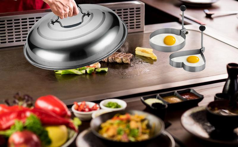 Grilljoy 46PC Griddle Accessories Set with Robust Plastic Handle Stainless Steel Tools for Flat Top Grills Hibachi Teppanyaki BBQ Utensils Complete Kit kitchen gadgets kitchen items kitchen accessories grills Sturdy