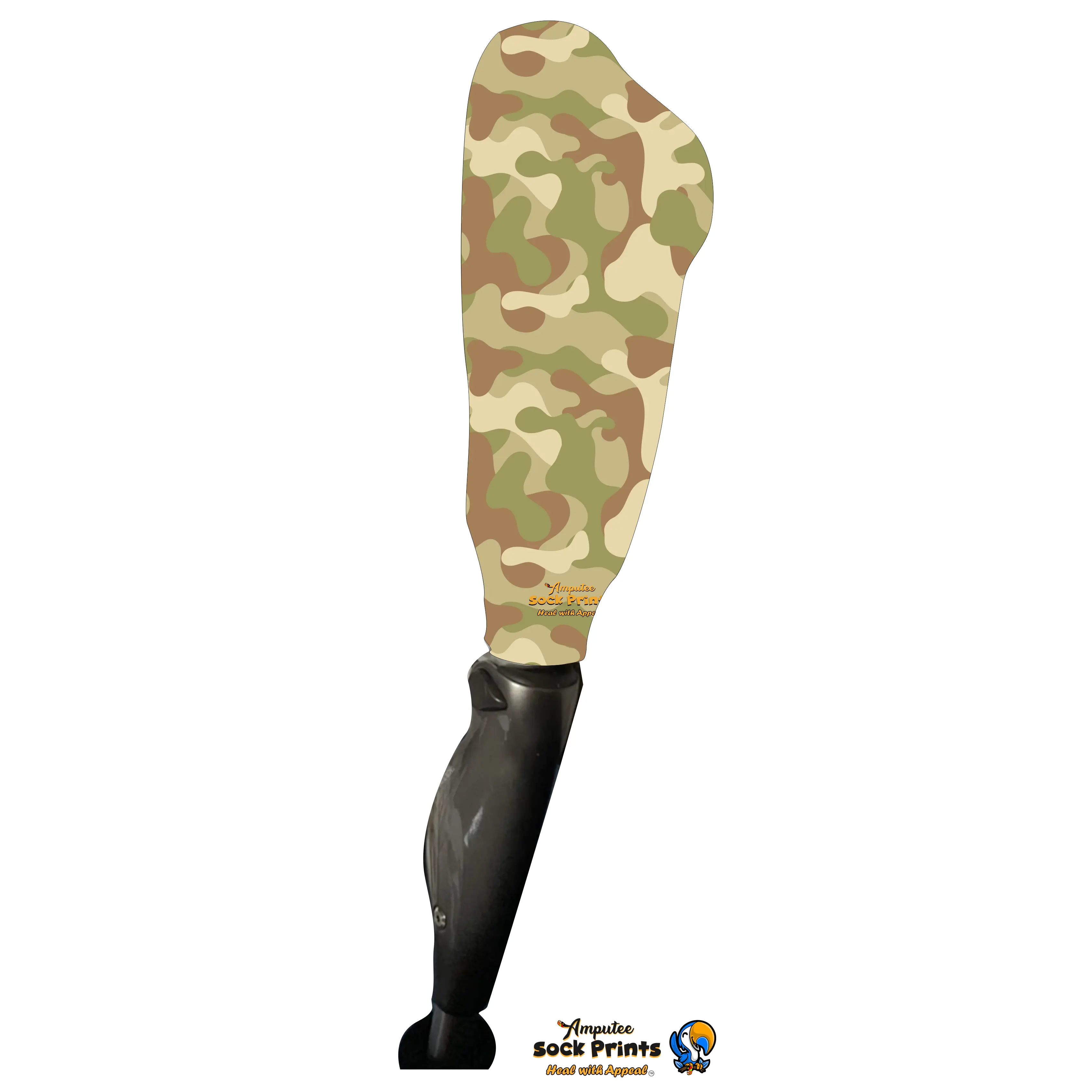 Camo Pattern Prosthetic Arm Sleeve - Sporty, Breathable Polyester Spandex Support for Outdoor Sports with Tear Away Tag, Sporty Sports Sleeves & Support
