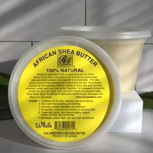 RA COSMETICS 100% Pure Shea Butter, Ivory | 100% Pure and Natural Body Butter for Radiant Skin | Ultra-rich Moisturizer for Dry Skin, Stretch Marks, Wrinkles and Blemishes - Sourced from Ghana