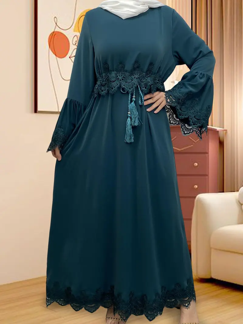 muslim lace dress style - TikTok Shop