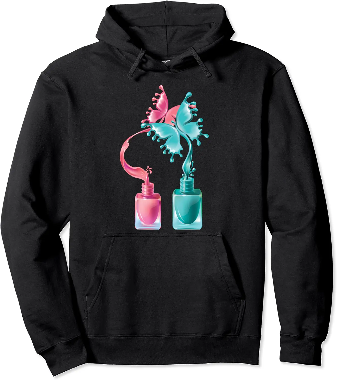 Nail Tech Artist Nail Polish Butterfly Gift Pullover Hoodie - Nicolekhach Shop 77B0BR6DXD78