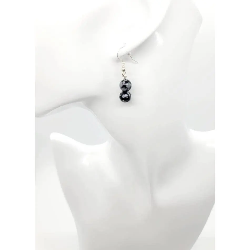 Snowflake Obsidian Earrings: Healing Crystal Jewelry