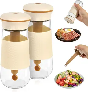 2-in-1 Salt Shaker,Dual-Use Salt Container with 1g Measuring Spoon, BPA-Free Kitchen Gadgets for Low-Sodium Diets & Fitness Essentials Seasoning Utensils