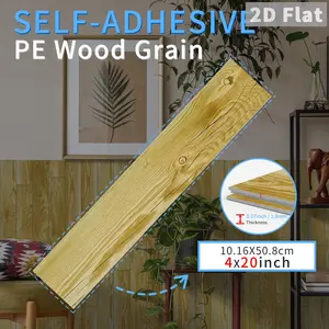 12/24 Sheets Texture Wood Grain Peel Adhesive Tile - PE Foam With No Residual Adhesive And Waterproof Surface , Suitable For Kitchen And Bathroom