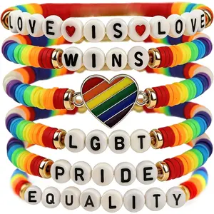 Pride Outfits for Women - 6 Pack Pride Bracelets | Pride Party Decorations Favors Supplies | Pride Outfit Accessories for Women