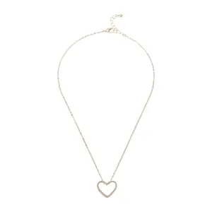 Minimalist temperament necklace, women's heart pendant with rhinestones, collarbone chain
