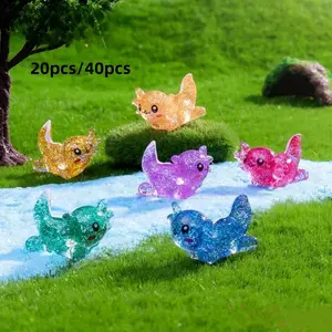 20pcs/40pcs Aquarium Decorations, Fish Tank, Amphibious Landscape Ornament, Miniature Garden Accessories, Car Decoration, Yard Decor, Festival Gift