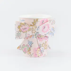 Pink Chintz Bow Cups (x 8)