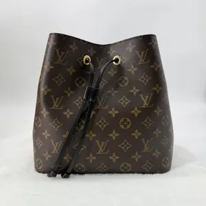 Pre-owned Louis Vuitton Monogram Bucket & Drawstring Bag LV Neonoe MM Black