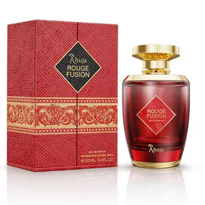 AHUJA Rouge Fusion Unisex Eau De Parfum (3.4 fl oz) — Long Lasting Cologne for Men & Women — Bold Citrus, Vanilla, Rose, Pine & Geranium Notes — Luxurious Gift Fragrance for All Occasions