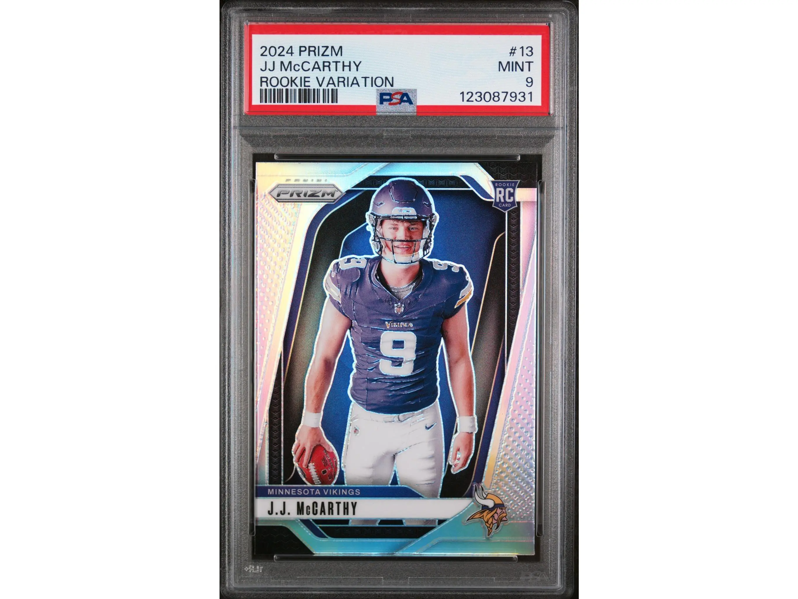 2024 Panini Prizm Rookie Variation JJ Mccarthy #13 PSA 9