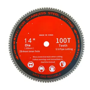 355mm 100-Tooth TCT Cold Cutting Saw Blade for Steel & Stainless Steel - 14 Inch, High-Speed Steel Cutting Tool with Ergonomic Handle, Durable Metal Construction for Precision Cutting, Metal Cutting Tool, Cutting Disc, Flex Cutting Disc