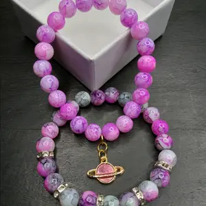 Two stacked beaded bracelet